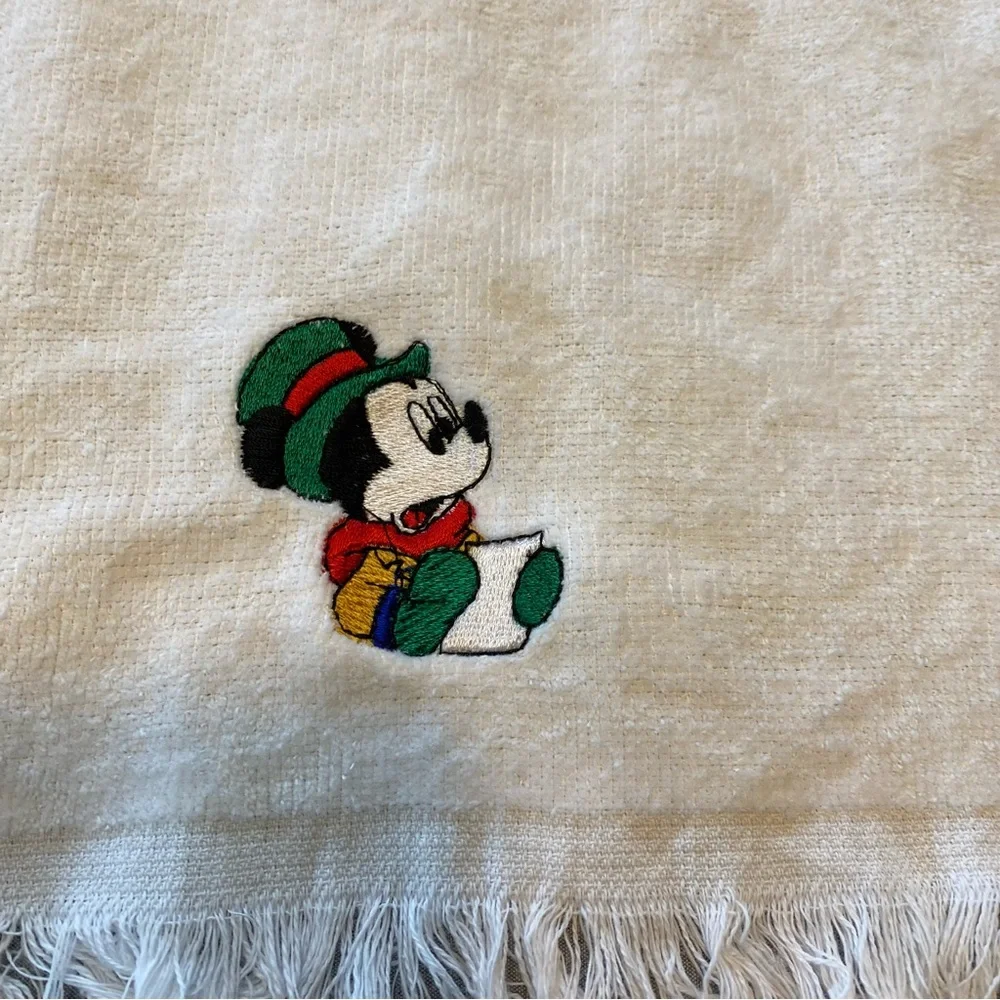 Vintage Disney Christmas Hand‎ Towel Mickey Mouse Caroling